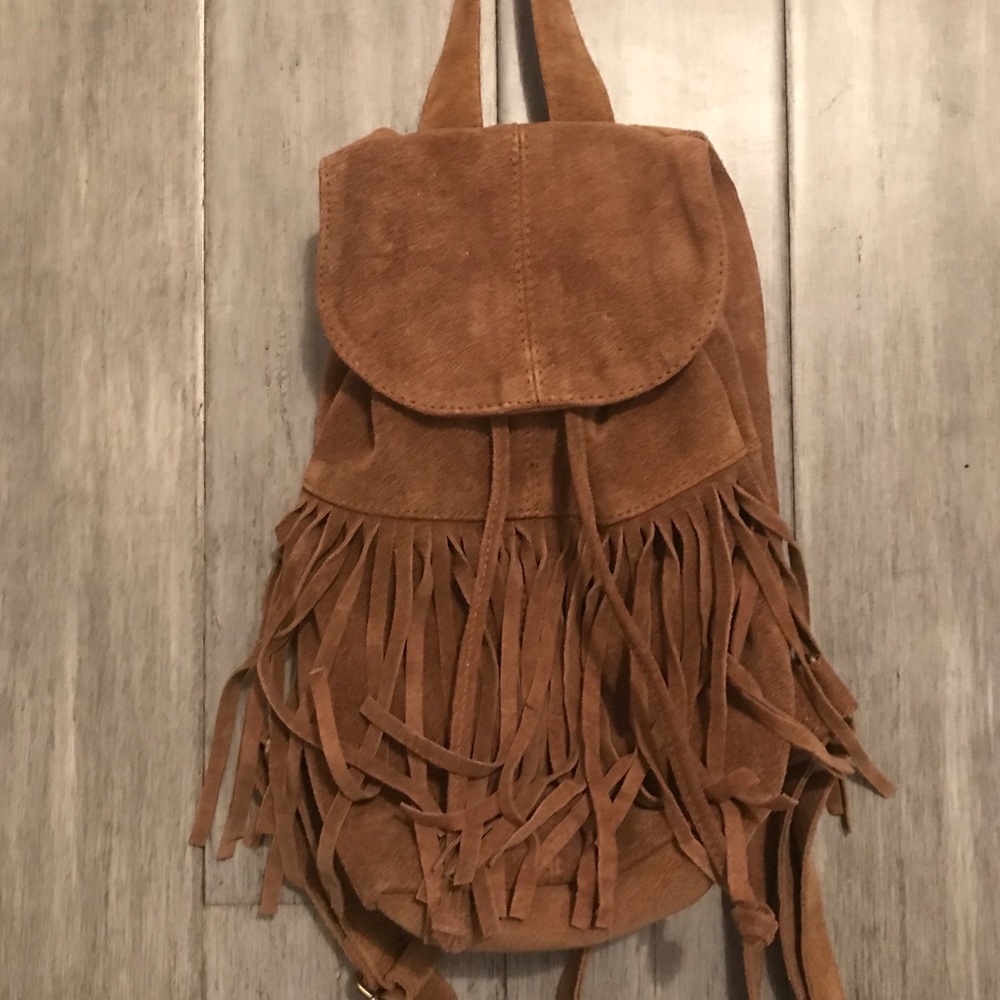 leather fringe bag